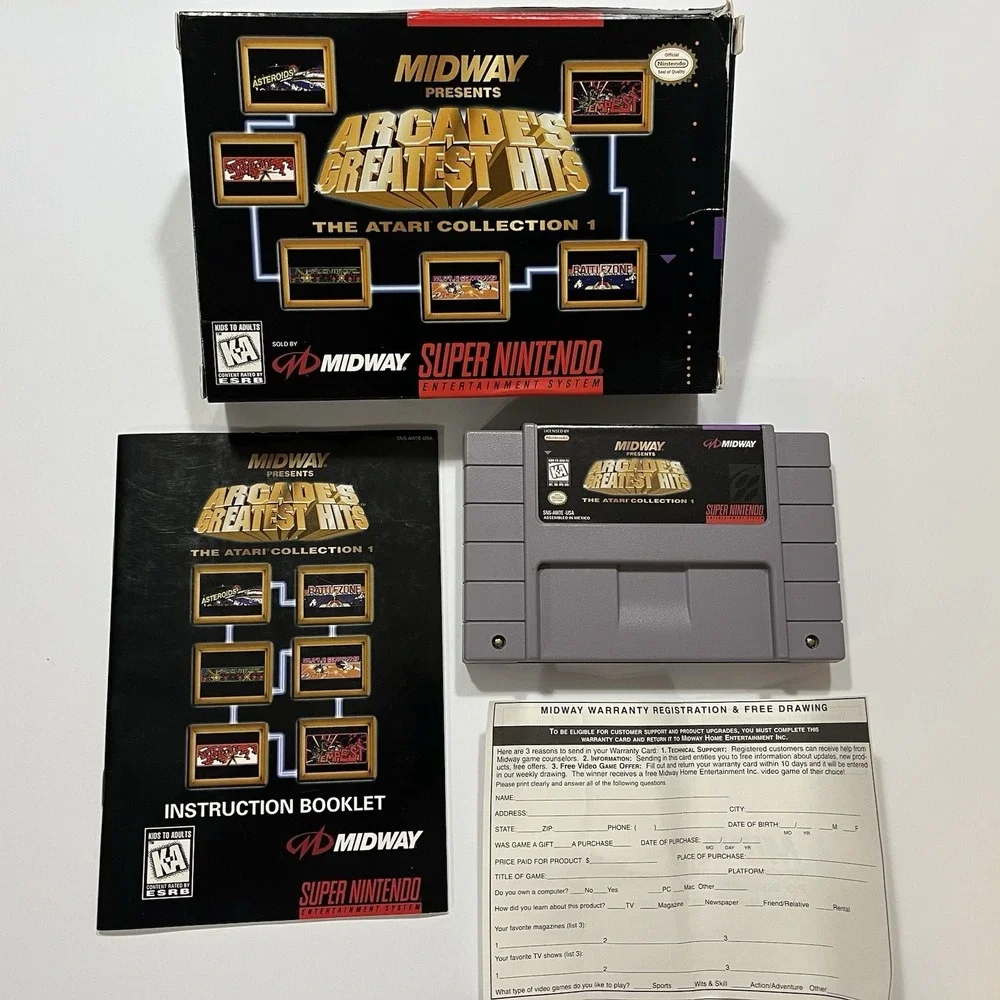 Midway Arcade's Greatest Hits Atari Collection 1 (SNES) Super Nintendo‎ CIB